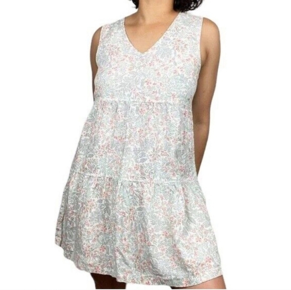 Joie Dresses & Skirts - Joie Womens Sleeveless 100% Linen Floral Boho Peasant Tiered Mini Dress Size L